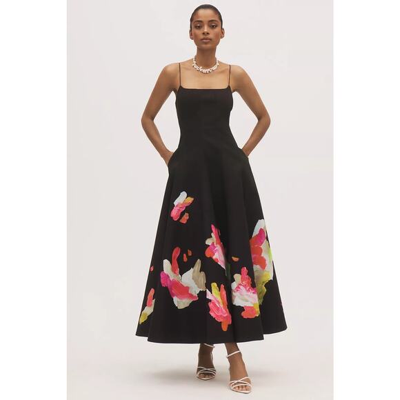 Acler Abstract Samstone Sleeveless A-Line Maxi Dress sz 12 - Picture 1 of 14